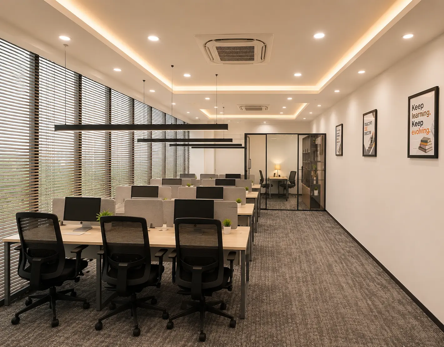 Fun@work Hyderabad open workspace photo with workstation seating